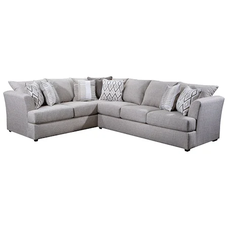 Contemporary L-Shape Sectional with Tall Flared Arms